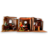3 Scenari Presepe con Porticato in Legno - 13x15x15 cm - 3 Ass.