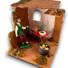 3 Scenari Presepe con Porticato in Legno - 13x15x15 cm - 3 Ass.