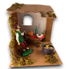 3 Scenari Presepe con Porticato in Legno - 13x15x15 cm - 3 Ass.