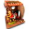 3 Scenari Presepe con Porticato in Legno - 13x15x15 cm - 3 Ass.