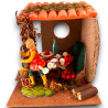 3 Scenari Presepe con Porticato in Legno - 13x15x15 cm - 3 Ass.