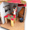 3 Scenari Presepe con Porticato in Legno - 13x15x15 cm - 3 Ass.