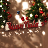 Scritta di Natale in Legno Natale, Decorazione Natalizia con dettagli in velluto, da 40 cm