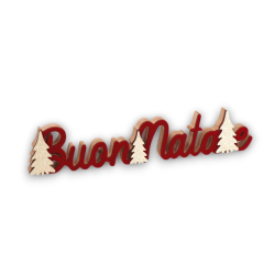 Scritta di Natale in Legno Natale, Decorazione Natalizia con dettagli in velluto, da 40 cm