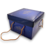 Scatola Panettone - 24,5x24,5x17 cm - Blu - Happy Christmas & Happy New Year