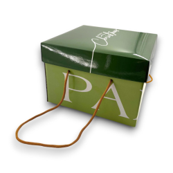 Scatola Panettone - 24,5x24,5x17 cm - Verde Chiaro e Scuro