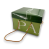 Scatola Panettone - 24,5x24,5x17 cm - Verde Chiaro e Scuro