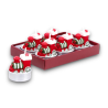 Set 12 Candele a Forma di Trenino Babbo Natale Tealights 3,5 x 5,5 cm 3 soggetti con vasetto 