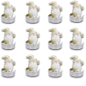 Set 12 Candele a Forma di Gnomi Elfi di Babbo Natale, Candela Ttealights 3,5 x 5,5 cm 3 soggetti con vasetto 