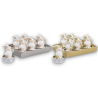 Set 12 Candele a Forma di Gnomi Elfi di Babbo Natale, Candela Ttealights 3,5 x 5,5 cm 3 soggetti con vasetto 