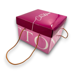 Scatola Panettone - 24,5x24,5x17 cm - Rosa/Viola