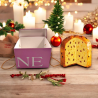 Scatola Panettone - 24,5x24,5x17 cm - Rosa/Viola
