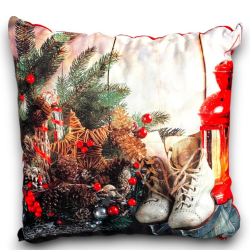 Cuscino Poliestere - Decorazioni Natalizie - 40 cm - 3 Mod. Assortiti - AC-13752