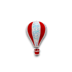 Mongolfiera in Polisterolo Cake Design Rossa Con Paillettes - 32 cm