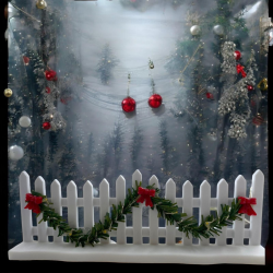 Steccato Recinzione in Legno con Luci Accessori presepe 16 cm x h. 5,5 cm