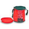 Borsa Per Decori - Poliestere - 25x30 cm - Verde Rossa - Con Manico - V-54553