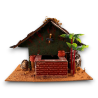 Fontana Presepe con Palme ed Anfore - Pompa Inclusa - 2 Varianti - 27x21x17 cm