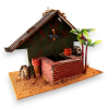 Fontana Presepe con Palme ed Anfore - Pompa Inclusa - 2 Varianti - 27x21x17 cm