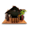 Fontana Presepe con Palme ed Anfore - Pompa Inclusa - 2 Varianti - 27x21x17 cm