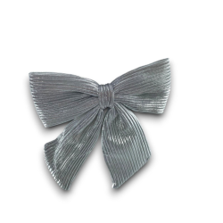 Fiocco Velluto Rigato Argento - 22 cm