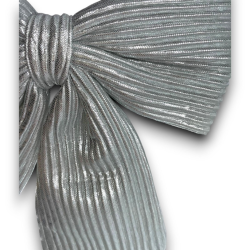 Fiocco Velluto Rigato Argento - 22 cm