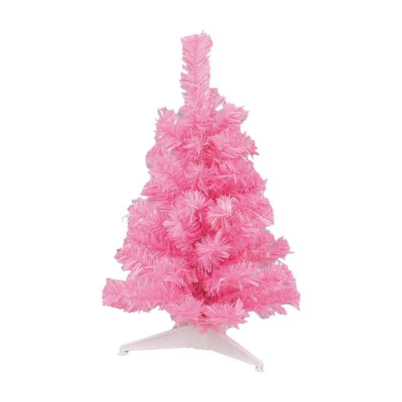 Albero di Natale Pino Rosa da 90 cm con Supporto Base in Plastica Pinetto di Natale di Alta qualità