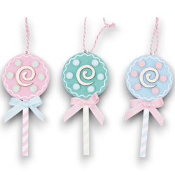 Set 6 Chupa Chups in Legno Colori Pastello - 13 Cm