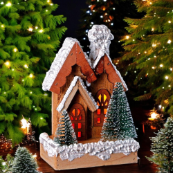 Star - Cassetta con Alberi - 5 Led - 14x10x22 cm - 106476