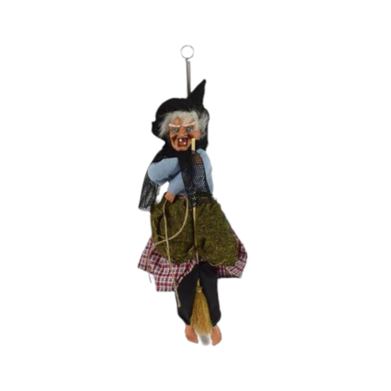 Statua Bambola Pupazzo Befana da Appendere con Molla metallica appendino 34 cm Decorazione epifania Natale