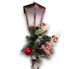 Lampione legno con Pianta Natilizia e luci - 120 cm