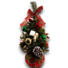 Albero Base Rossa Scozzese con Bastoncini e Pigne - 60 Cm