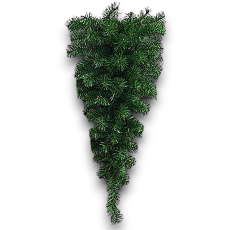 Ghirlanda natalizia verde a goccia per porta, 70 cm, con 80 rami di pino