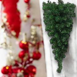 Ghirlanda natalizia verde a goccia per porta, 70 cm, con 80 rami di pino