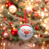 6x Palline per albero di Natale Infrangibili 8 cm in Latta Apribili  Faccine Viso Babbo Natale, Renna e Pupazzo di Neve da appen
