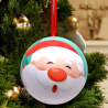 6x Palline per albero di Natale Infrangibili 8 cm in Latta Apribili  Faccine Viso Babbo Natale, Renna e Pupazzo di Neve da appen