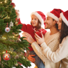 6x Palline per albero di Natale Infrangibili 8 cm in Latta Apribili  Faccine Viso Babbo Natale, Renna e Pupazzo di Neve da appen