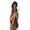 Befana con Vestito in Raso con Ragnatele con Luci e Suoni -  60 Cm