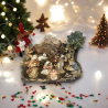 Grotta Capanna effetto Roccia PRESEPE di Natale Completa di Natività da 8 Pezzi con 3 Re Magi 16x7x h.12 cm