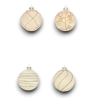 Set di 12 Palline Natalizie in Vetro 8 cm Decorate Eleganti e Raffinate Oro e Bianco