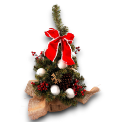 Albero in PVC - Verde - 60 cm - Bacche, Pigne e Sfere - CEN-88042