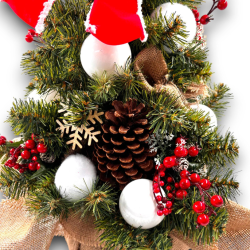 Albero in PVC - Verde - 60 cm - Bacche, Pigne e Sfere - CEN-88042