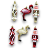 6 Appendini Soldatino, Caramella e Fenicottero - Oro e Rosso - 11 cm - FA-30600