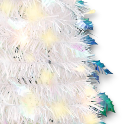 Albero di Natale Bianco Slim Richiudibile Pop-UP TINSEL con Luci Led per esterno - 180 cm - 108 Led