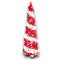 Star - Albero di Natale Rosso - Con Decorazioni - 33x120 cm - 105090