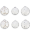 Star - 6 Pallina Bianca in Vetro - 12 cm - 105759