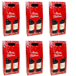 6 pz Scatola 2 Bottiglie - Merry Christmas