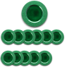 12x Sottopiatti Bordo liscio Verde smeraldo in plastica Rigida Bordo Martellato Tondo 33 cm 
