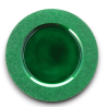 12x Sottopiatti Bordo liscio Verde smeraldo in plastica Rigida Bordo Martellato Tondo 33 cm 