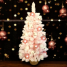 ALBERO ROSA INNEVATO CON PALLINE 45 CM/46 PUNTE - HX24N01355
