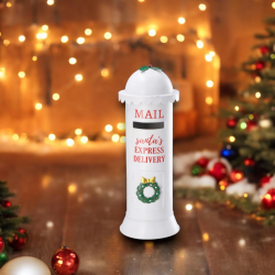 Christmas Cassetta Postale Cilindrica per Letterina di Babbo Natale 55 cm